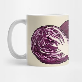 Red cabbage cartoon illustration Mug